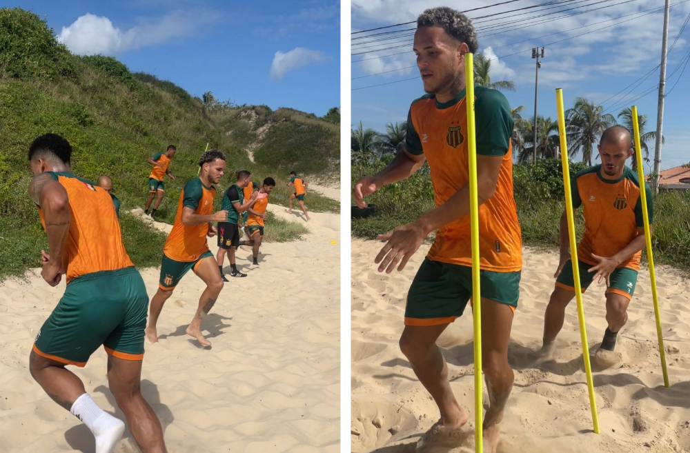 Sampaio intensifica preparação com treino físico na praia
