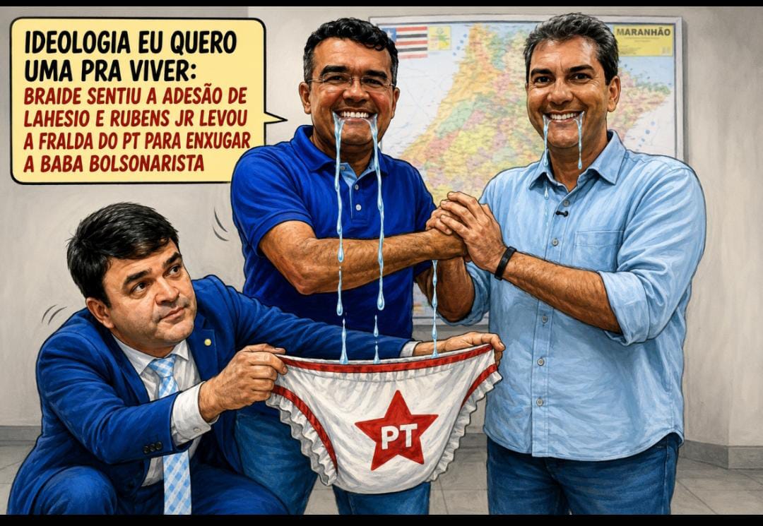 Ideologia eu quero uma pra viver: Braide sentiu a adesão de Lahesio e Rubens Jr levou a fralda do PT para enxugar a baba bolsonarista
