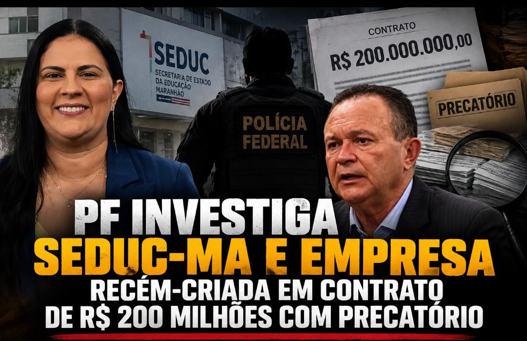 PF investiga Seduc-MA e empresa recém-criada em contrato de R$ 200 milhões com precatório