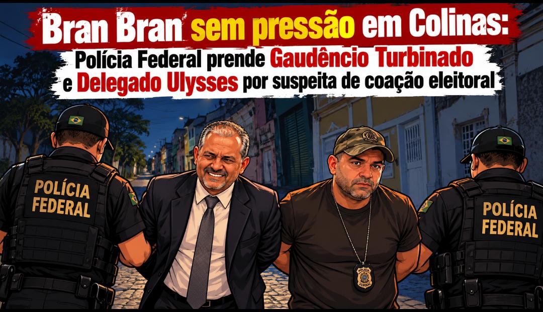 Bran Bran sem pressão em Colinas: Polícia Federal prende Gaudêncio Turbinado e Delegado Ulysses por suspeita de coação eleitoral