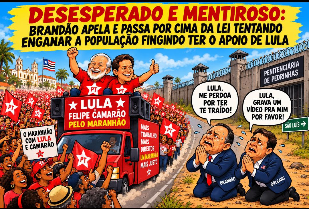 Desesperado e mentiroso: Brandão apela e passa por cima da lei tentando enganar a população fingindo ter o apoio de Lula